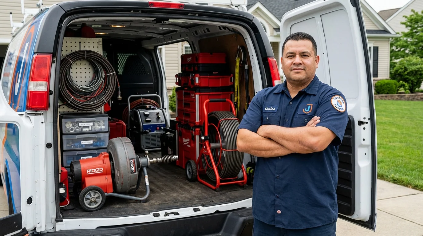 Professional drain cleaning equipment and Johns Plumbing LLC plumber in Prince George