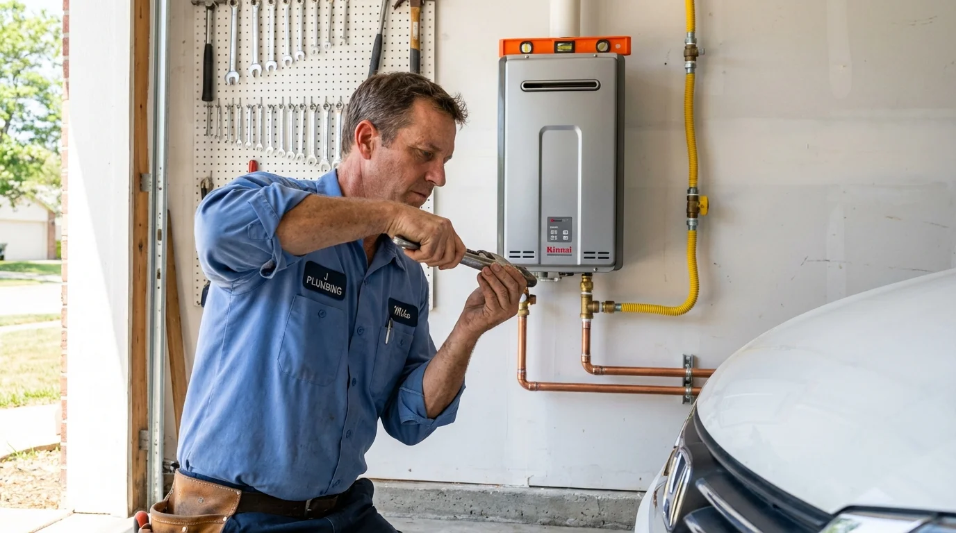 Tankless water heater installation by a Johns Plumbing LLC plumber in Prince George